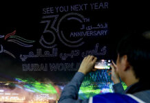 Летающий LED-экран в Дубае