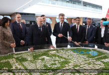 Александр Лукашенко принял участие в церемонии открытия Международного выставочного центра в Минске