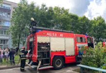 Тушение огня в общежитии и эвакуация. В Борисове прошли учения МЧС