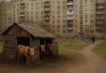 Пенсионерка завела коров во дворе многоэтажки в Гомельском районе