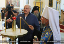 Президент Беларуси Александр Лукашенко посетил Свято-Успенский Жировичский монастырь