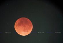 Полное лунное затмение над Борисовом