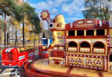 Сегодня в парке культуры и отдыха им. М. Горького Борисова произведен монтаж и пробный запуск водного аттракциона «Пожарная команда»