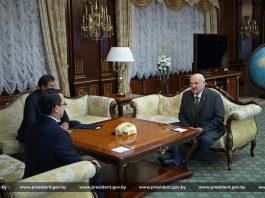 Встреча Президента с Чрезвычайным и Полномочным Послом Казахстана в Беларуси Тимуром Жаксылыковым