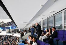 Президент посетил первый матч минского «Динамо» в плей-офф КХЛ Президент посетил первый матч минского «Динамо» в плей-офф КХЛ