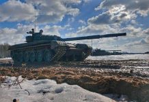 Контрольные стрельбы танковых подразделений 120-й отдельной гвардейской механизированной бригады на 227-м общевойсковом полигоне