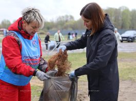 «Чистый четверг» объединил борисовчан на уборке центрального городского пляжа
