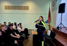 Экологическая и дорожная безопасность. Представитель ГАИ встретился учащимися средней школы №18