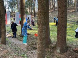 В Борисове прошла акция по благоустройству мемориала жертвам войны