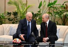 Встреча Александра Лукашенко с Президентом России Владимиром Путиным в Астане