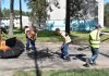 Фотофакт: ямочный ремонт с использованием горячего асфальта на ул. Серебренникова в Борисове