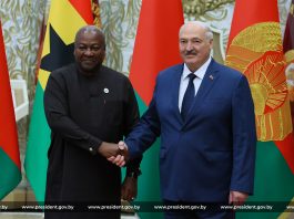Встреча президентов Беларуси и Ганы Александра Лукашенко и Джона Драмани Махамы проходит в Минске