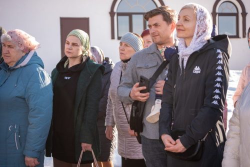 Епископ Амвросий совершил освящение креста и купола для строящегося Борисо-Глебского храма города Борисова